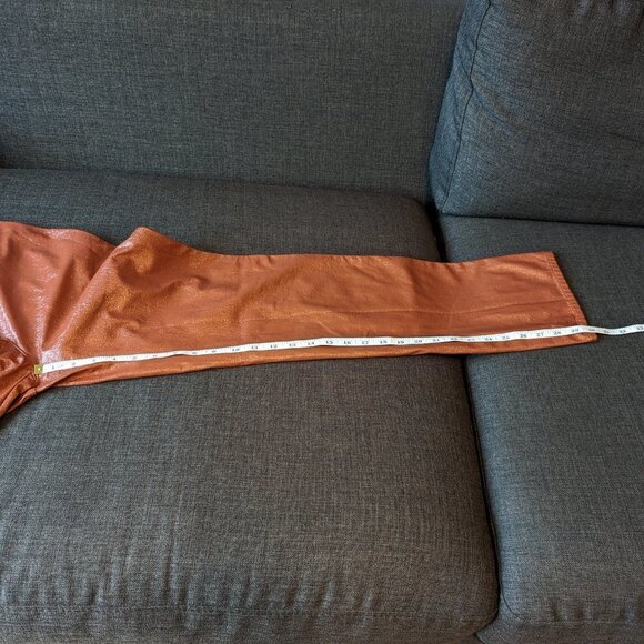 Wilfred Aritzia Tempest Brown Slim Fit Vinyl Pants - Picture 9 of 11